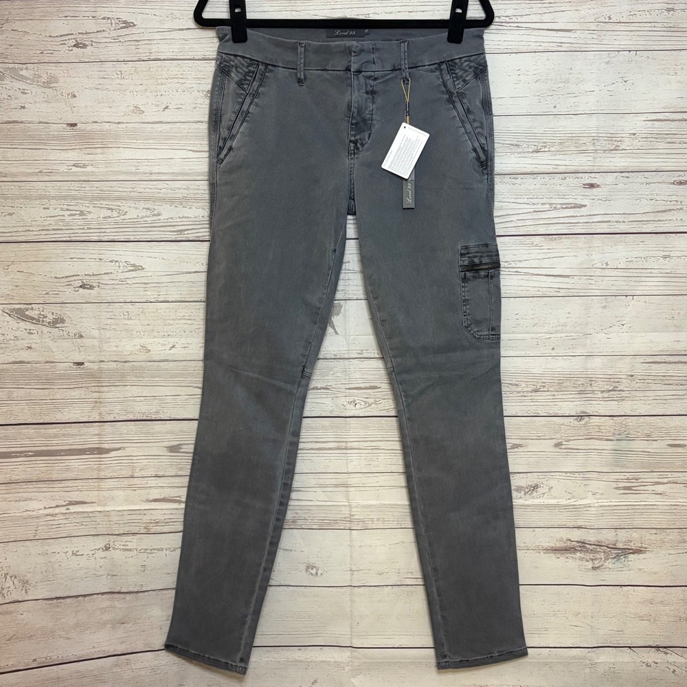 Level 99 Gray Cargo Skinny Pants Tencel Premium Denim Size 29 NWT
